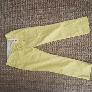 Lightly worn yellow BR capri pants, Sz 0